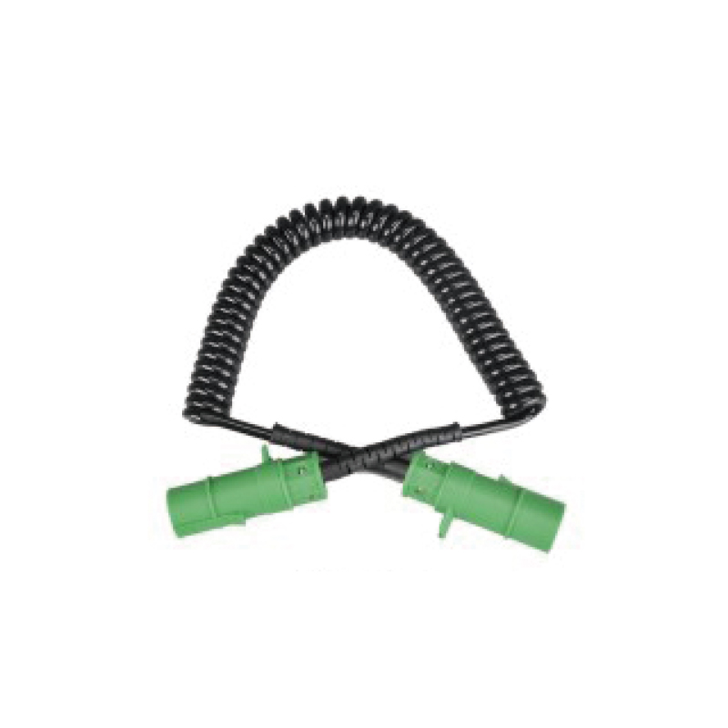 7 kutuplu PU Spiral Bobin, 2 yeşil plastik fiş 24V; kablo uzunluğu 1m 2m 3m......JH082-A