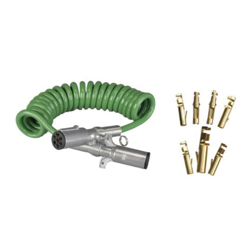 İki metal fişli 24V Yeşil Spiral Bobin, pin kıvrımlı tip; kablo uzunluğu 1 m 2m 3m....JH091-B