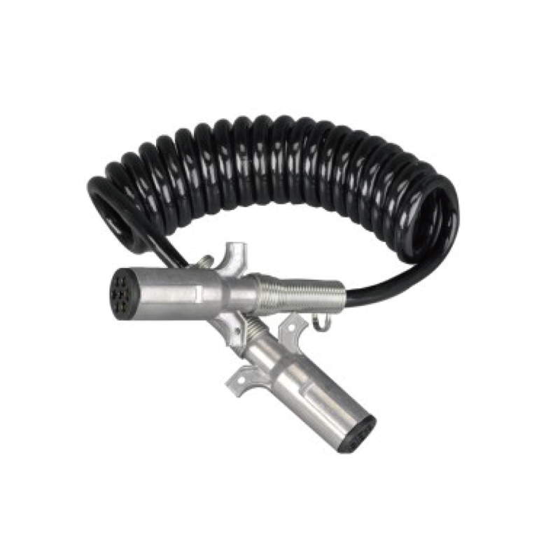 İki metal fişli 24V Siyah Spiral Bobin, pim vidalı tip; kablo uzunluğu 1m 2m 3m....JH091-C