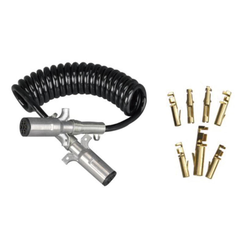 İki metal fişli 24V Siyah Spiral Bobin, pim kıvrımlı tip; kablo uzunluğu 1m 2m 3m....JH091-D