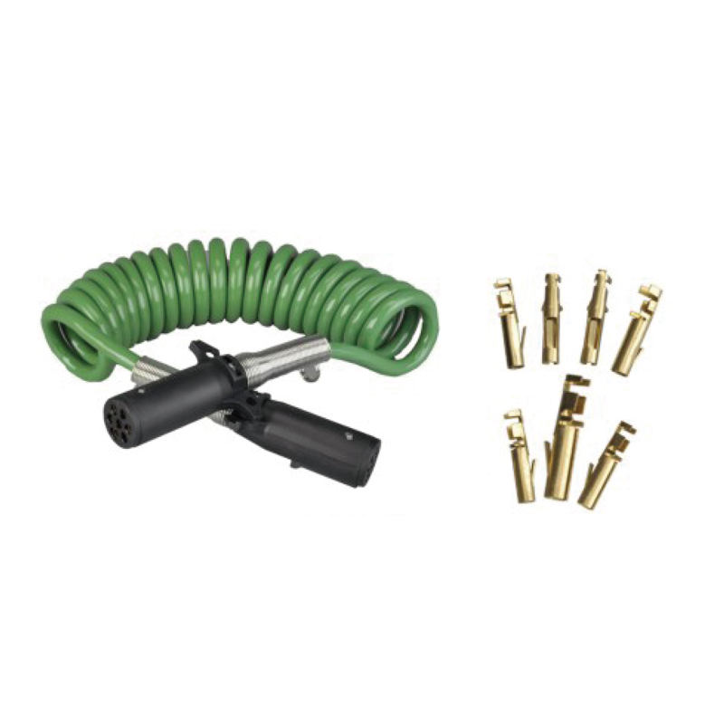 İki adet 24V plastik fişli Yeşil Spiral Bobin, pin kıvrımlı tip; kablo uzunluğu 1m 2m 3m......JH092-B