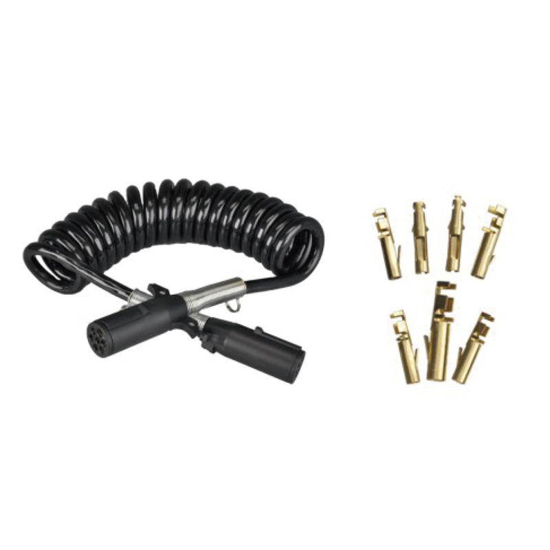 İki plastik fişli 24V Siyah Spiral Bobin, pin kıvrımlı tip; kablo uzunluğu 1 m 2m 3m....JH092-D